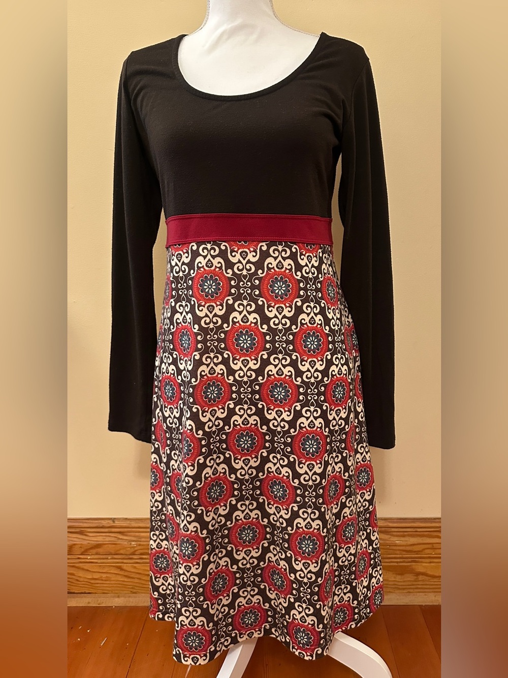prAna Floral-Pattern Long Sleeve Dress size M